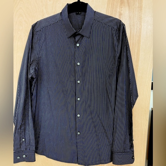 Theory Other - Theory Men's Striped Black and White Shirt